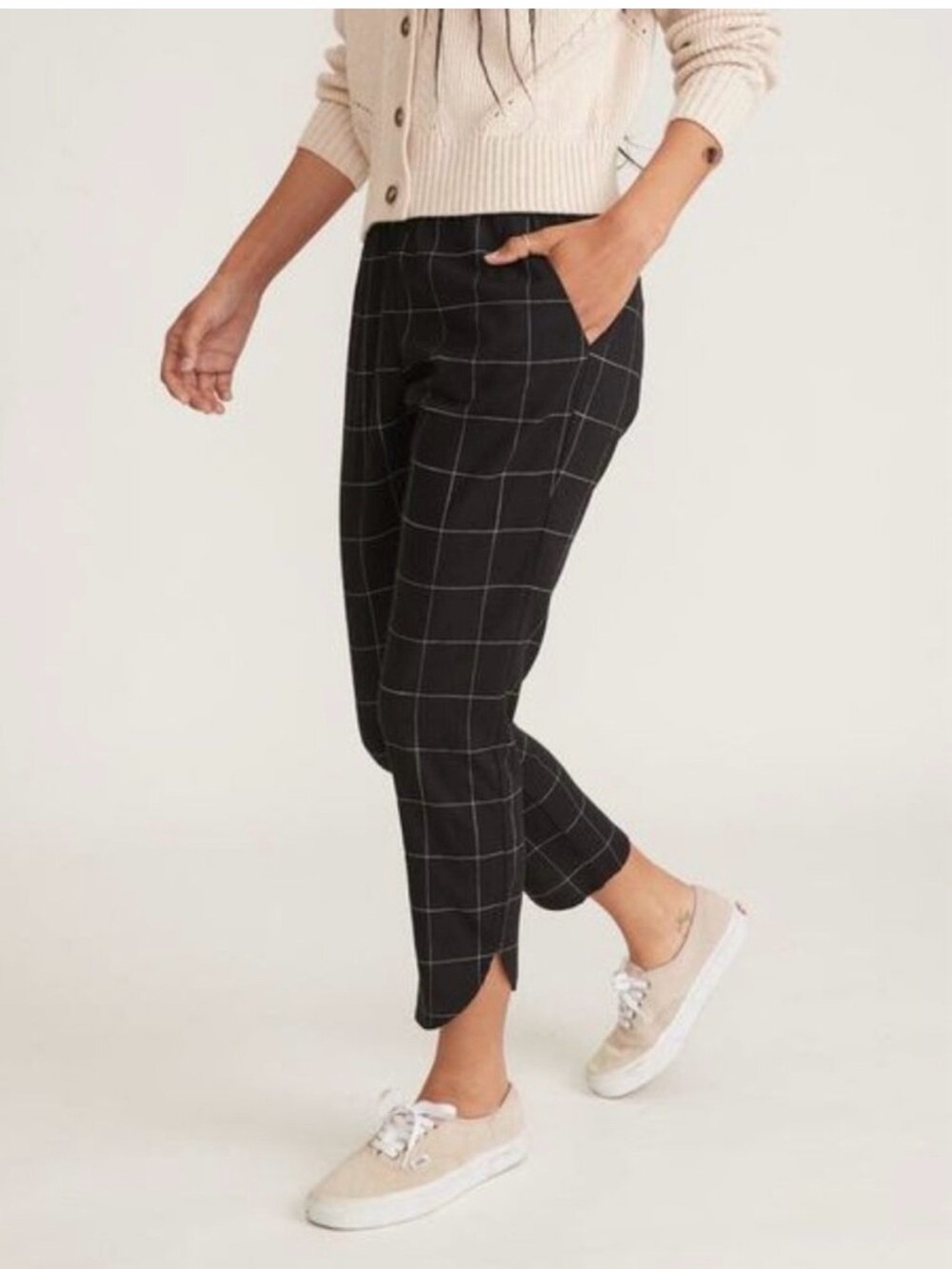 Marine Layer Black Windowpane Joggers
